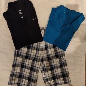 EUC Gymboree 2 polo shirts & short outfit - size 8
